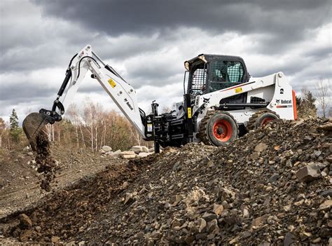 backhoe goes a skid steer|bobcat with backhoe attachment.